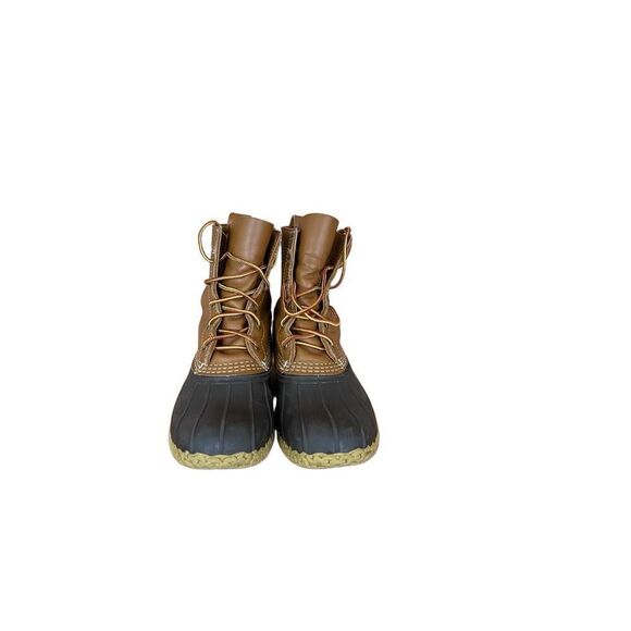 L.L. Bean Womens Brown & Black Lace Up 8" Gore-Tex Thinsulate Rain Boots Size 8 - Picture 3 of 6